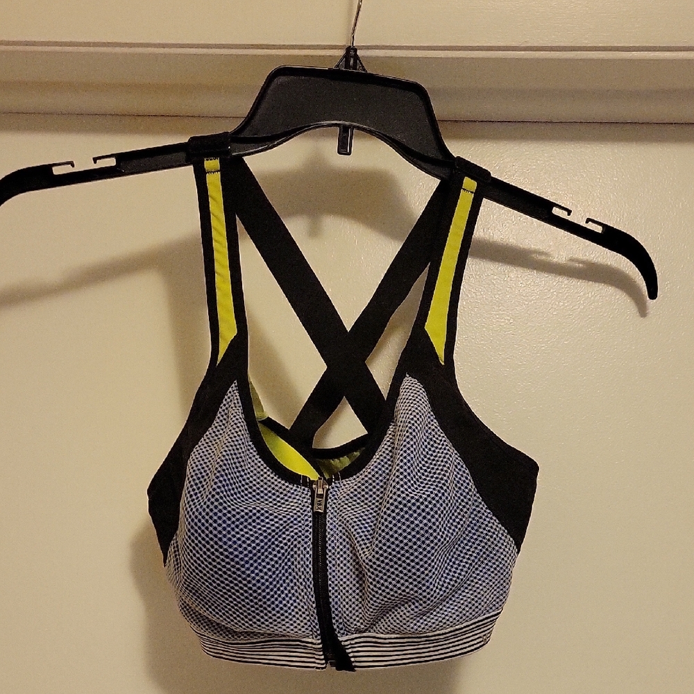 VSX Sport Black and Lime Green Mesh Sports Bra